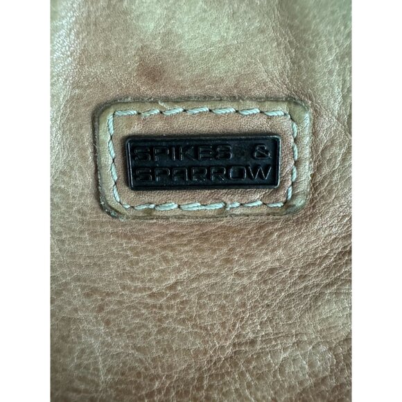 SPIKES & SPARROW Distressed Look Lt Brown Leather Boho Crossbody Bag - Picture 4 of 6